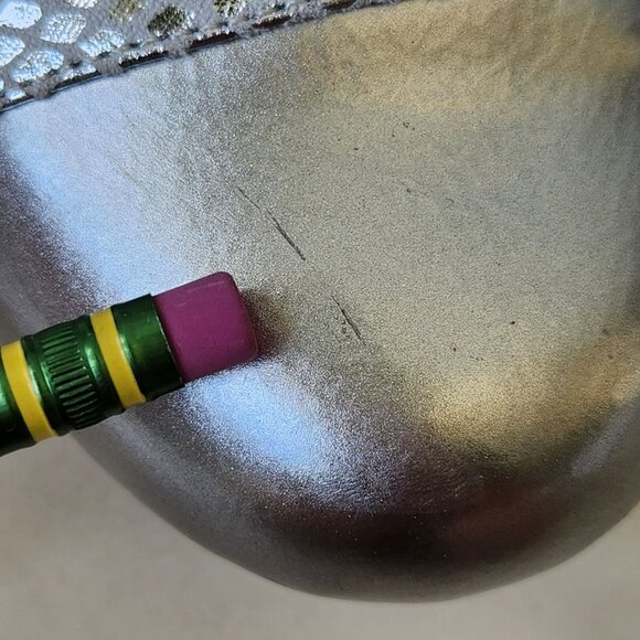 Ros Hommerson Ronnie Silver Shiny Metallic Ballet Flats Glam Feminine Party 7.5 - Picture 10 of 10